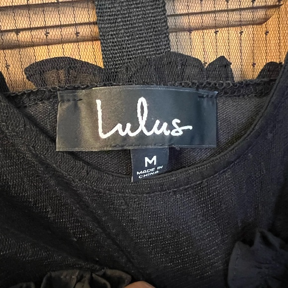 Black Ruffled Mini Dress - Picture 7 of 7